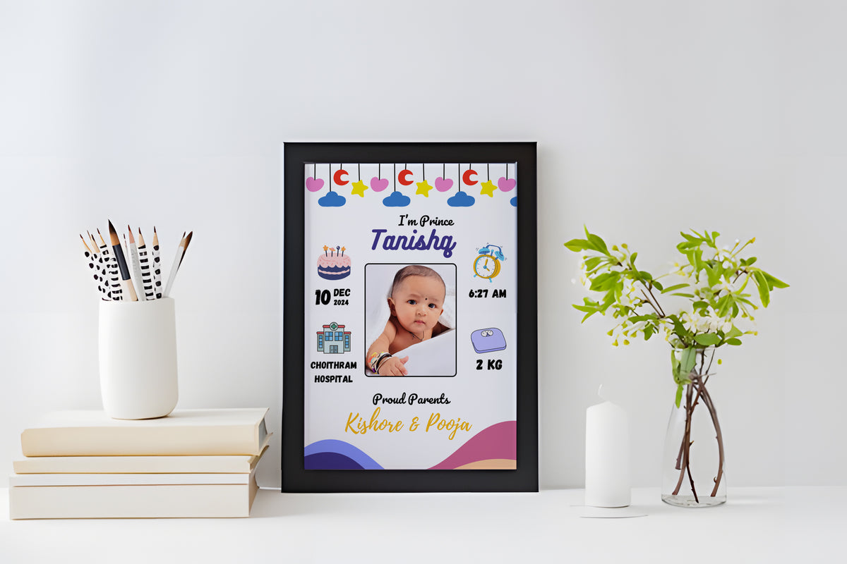 Sign Baby Frame Baby Birth Frame - Design 1 – InstaFrame